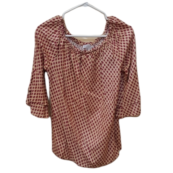 LASCANA VENUS Cream and Light Maroon blouse - Picture 1 of 6